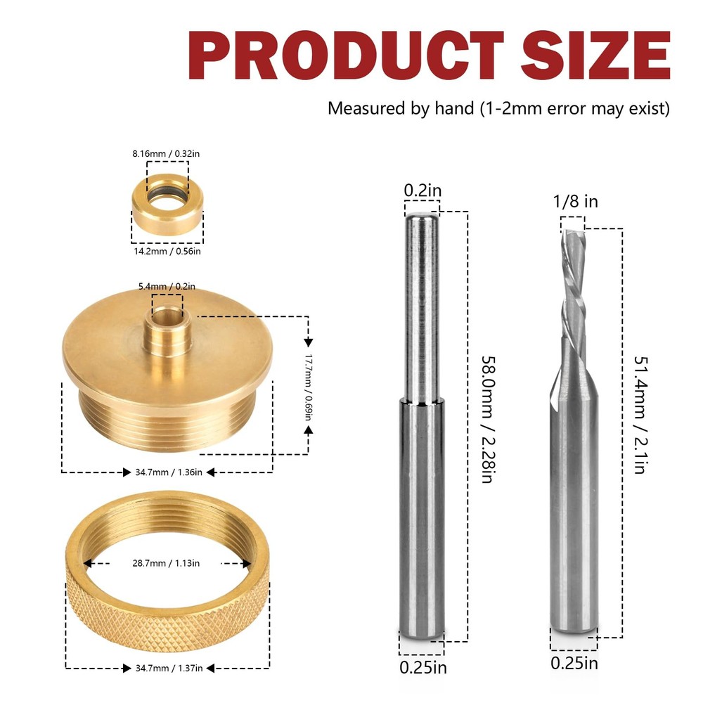 Router Inlay Bushing Kit for Router Template Guide Set Solid Brass Router Inl...