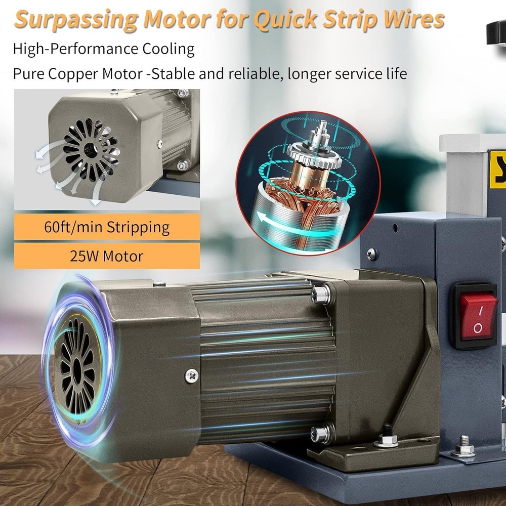 Automatic Wire Stripper Machine,25W 0.04" - 0.79" Electric Wire Stripping Mac...
