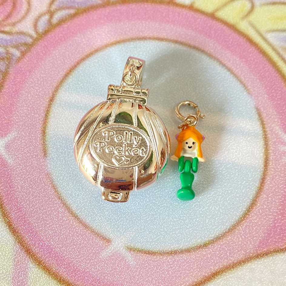 Polly pocket seashine mermaid locket sterling silver charm for bracelet