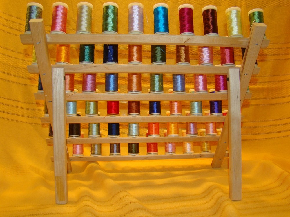 June Tailor Thread Holder Standing 60 Spool Rack PLUS 60 Asst. Embroidery Spools