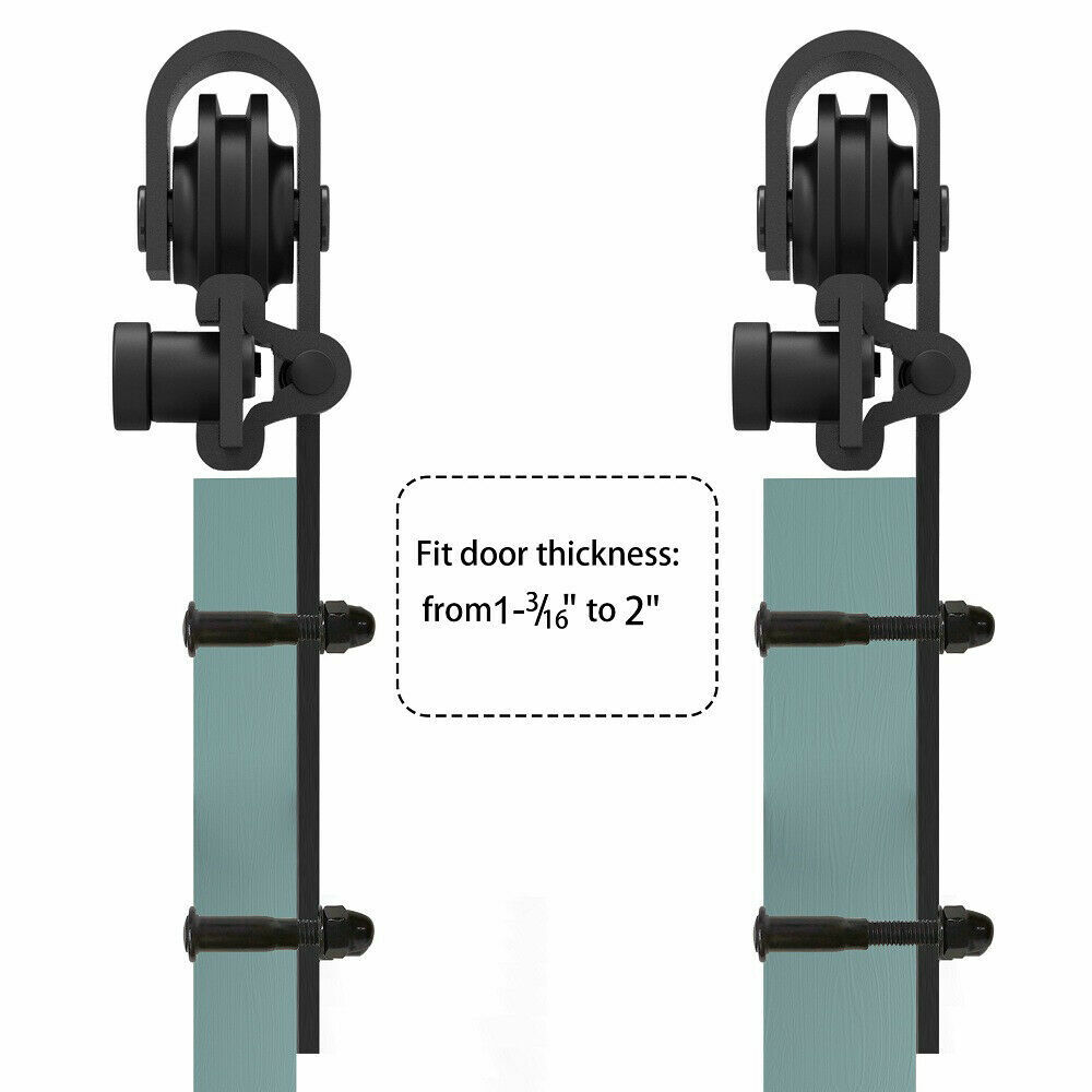 5-12FT Ceiling Bracket Mount Sliding Barn Door Hardware for Single/ Double Door