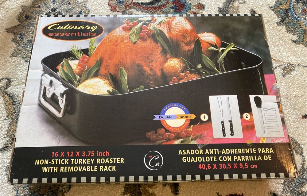 Culinary Essentials non stick Turkey Roaster with removable rack