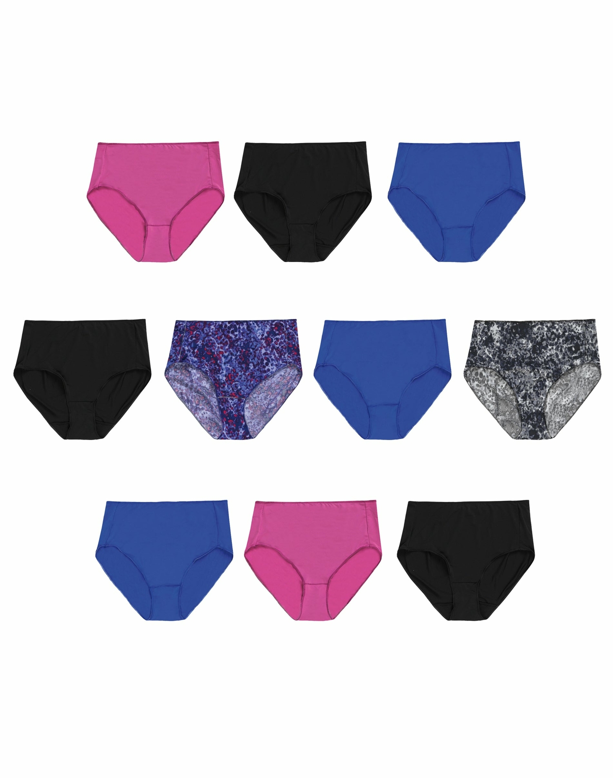 Hanes 10 Pack Briefs Underwear Women's Microfiber Cool Comfort Panties Tag Free