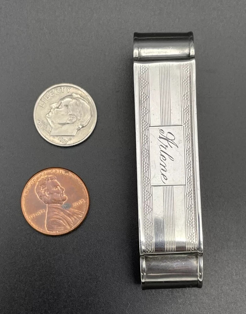 Sterling Silver Napkin Ring Engraved Name “ARLENE”