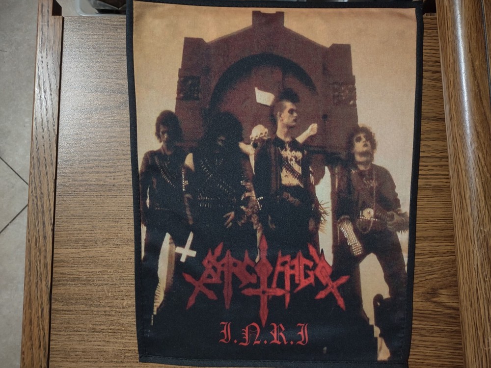 SARCOFAGO,INRI # 3,SEW ON SUBLIMATED LARGE BACK PATCH