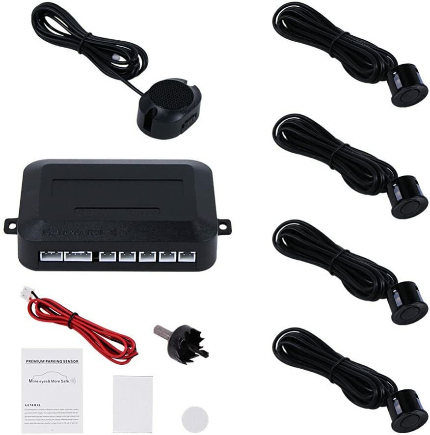 4 Parking Sensor Car Auto Backup Reverse Rear Radar Sound System Alert Alarm Kit