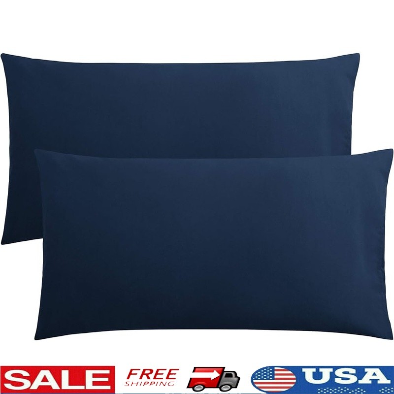 Microfiber King Pillowcases Soft Stain Resistant Envelope Closure 2 Pack New