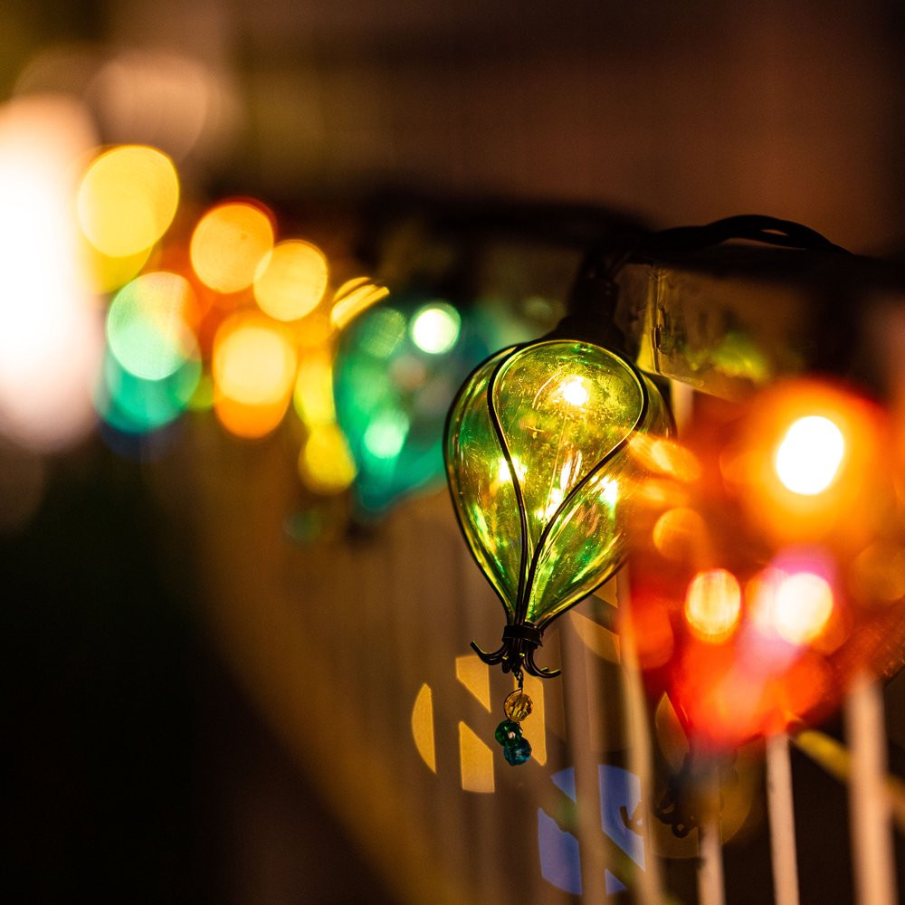 Shatterproof Multicolor Balloon Shape Tear Drop Outdoor String Lights 10-Count