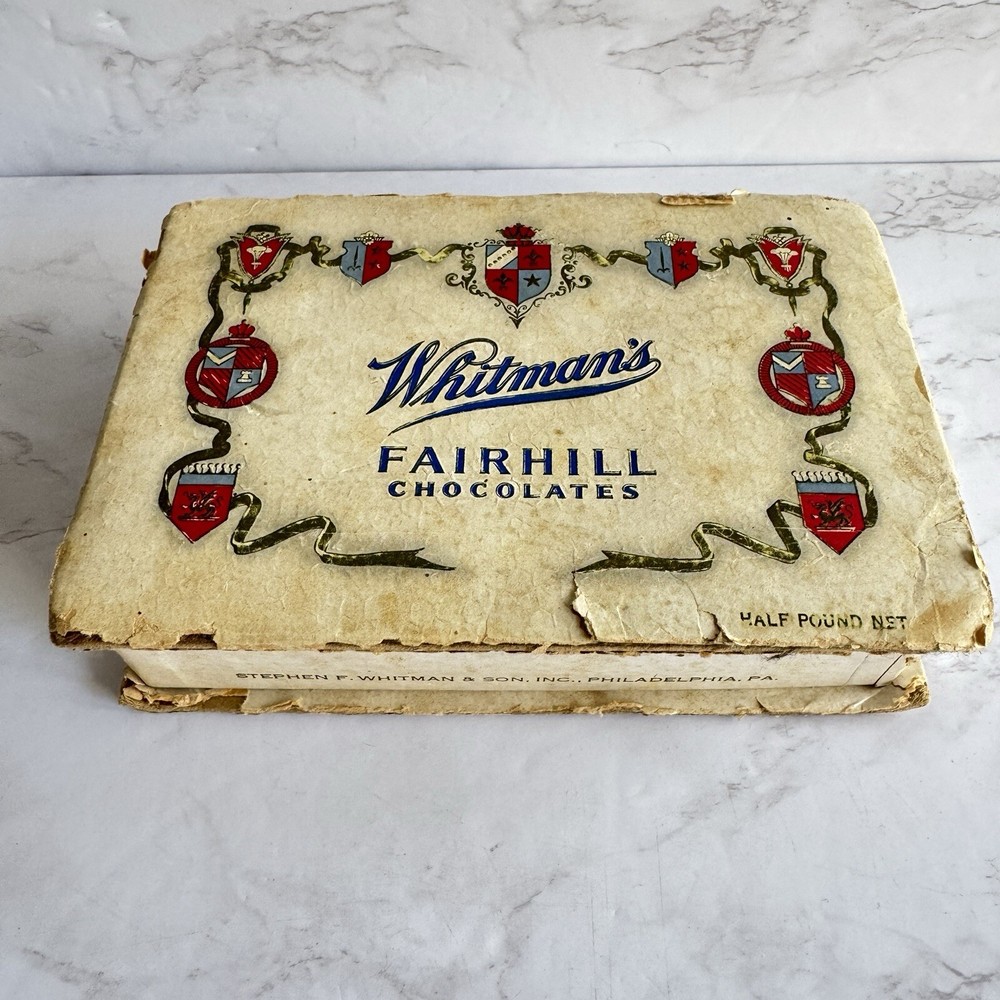 VTG Whitman’s Fairhill Chocolates Empty Box Valentine Day Packaging Ephemera