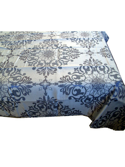 Various Size Elegant Jacquard fabric Tablecloth Polyester Blue Thick Direct2home