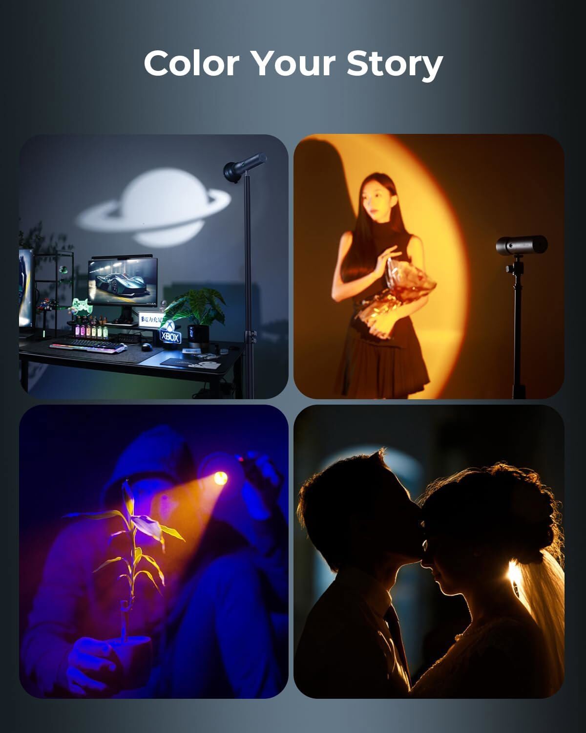 SmallRig RF 10C Mini Spotlight RGB LED Video Light with 20 Pcs Filters