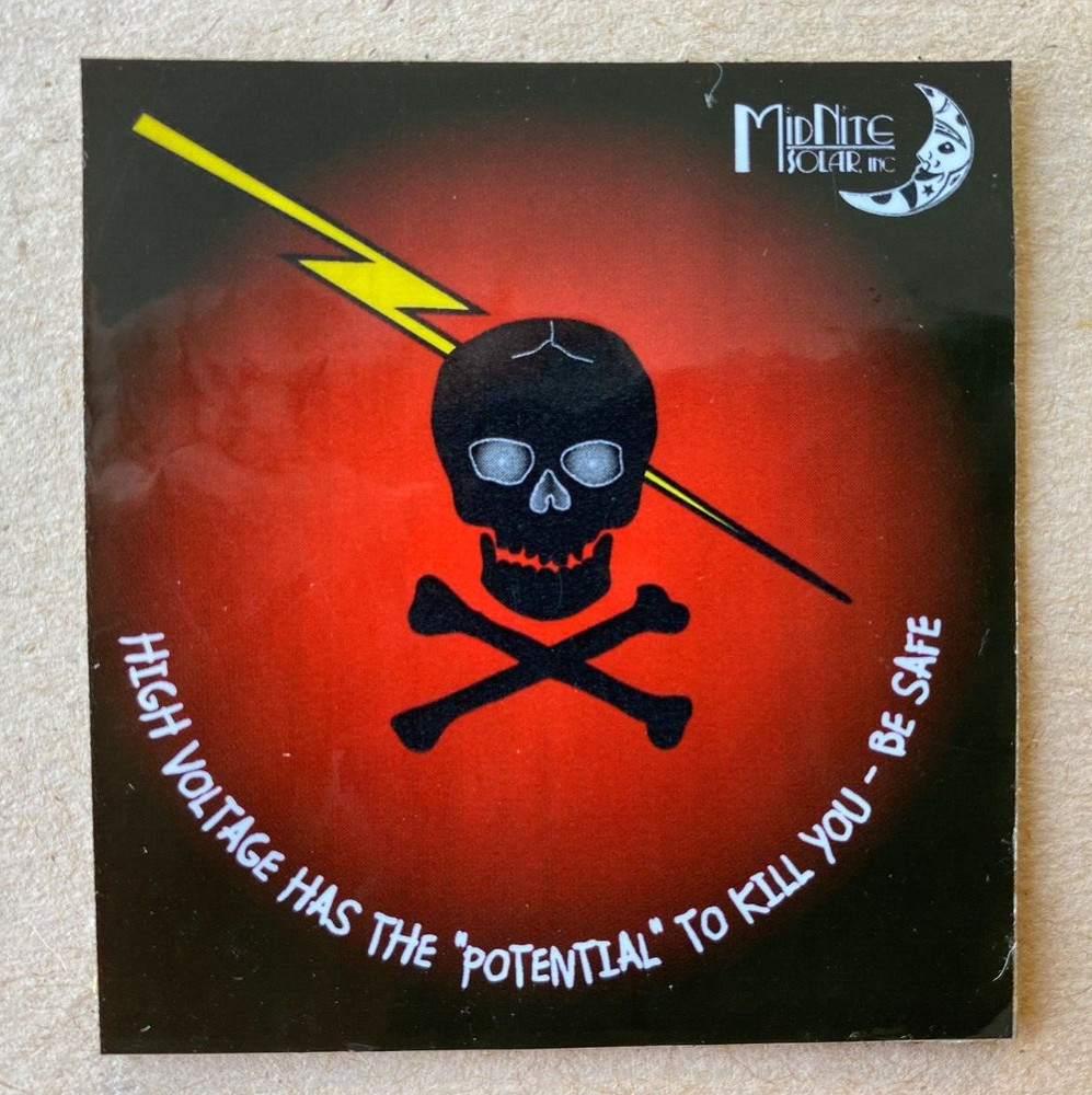 PV Systems labels - Warning  - High voltage - Free shipping!!!