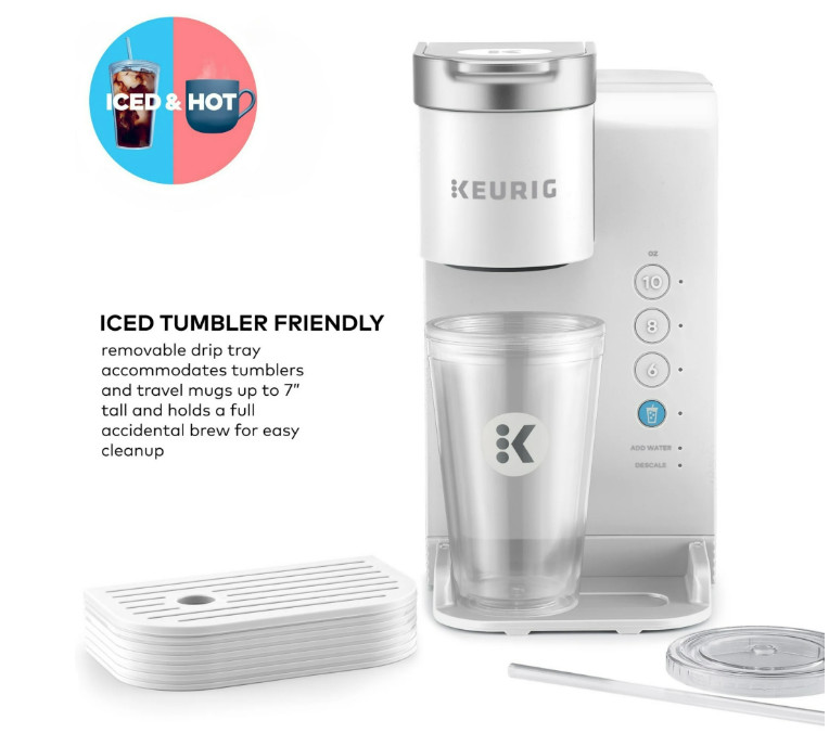 Keurig K-Express Essentials Plus Iced & Hot Coffee Maker Single Serve White