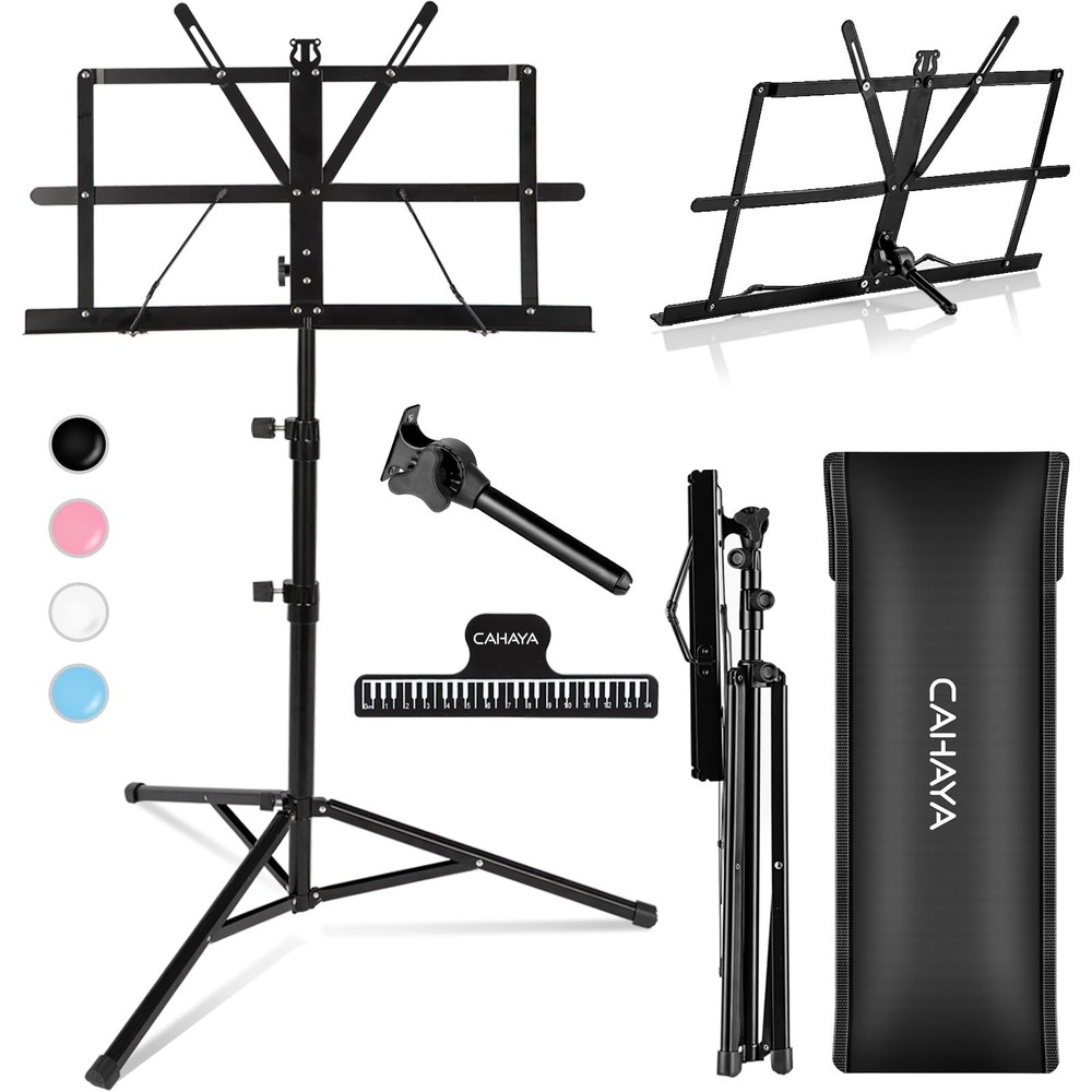 Adjustable Foldable Music Stand with Carry Bag - Portable  Lightweight