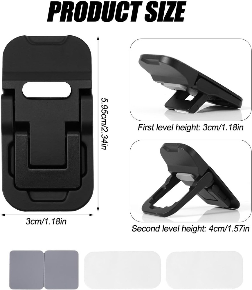 2pcs Flip Computer Keyboard Stand for Desktop, Mini Laptop Cooling Leg black
