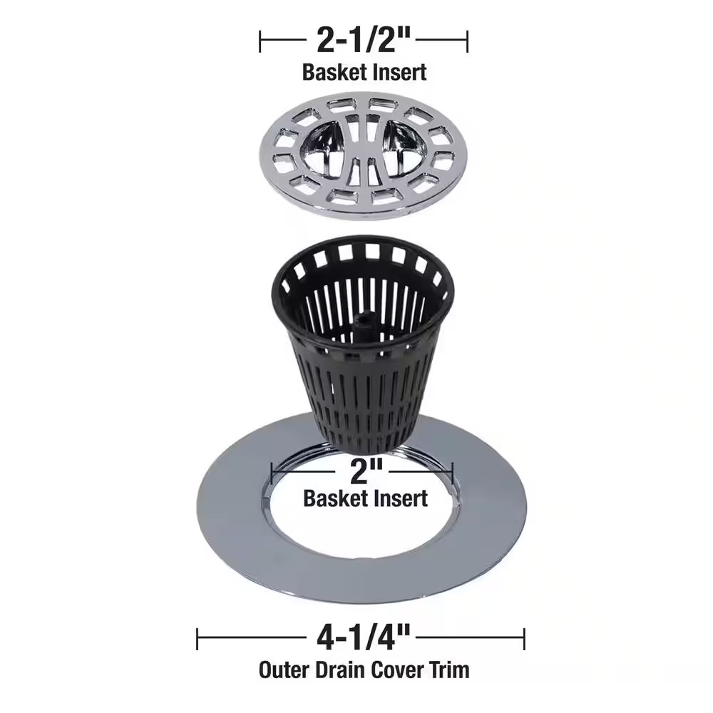 Hair Catcher for Shower Drain in Chrome