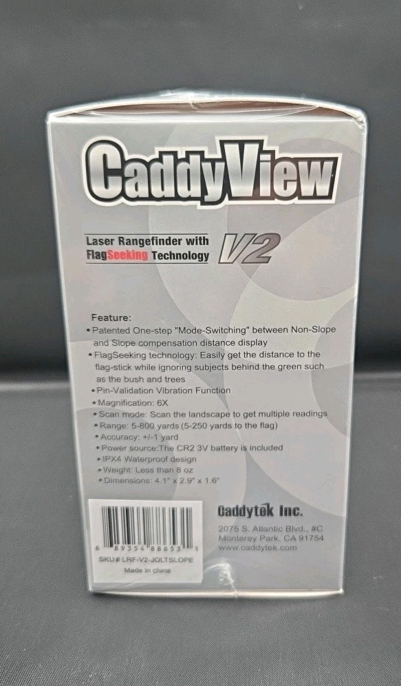 Caddytek Golf Laser Rangefinder CaddyView V2 - Sealed - New In Box
