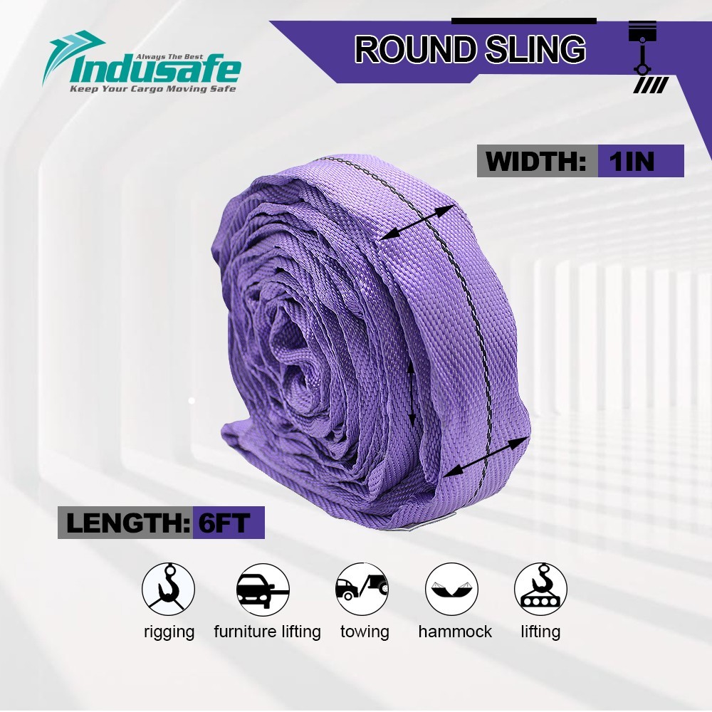 10 PK 4FT Purple Endless Round Sling Wrecker Crane Rim Sling Lifting Loop SF5:1