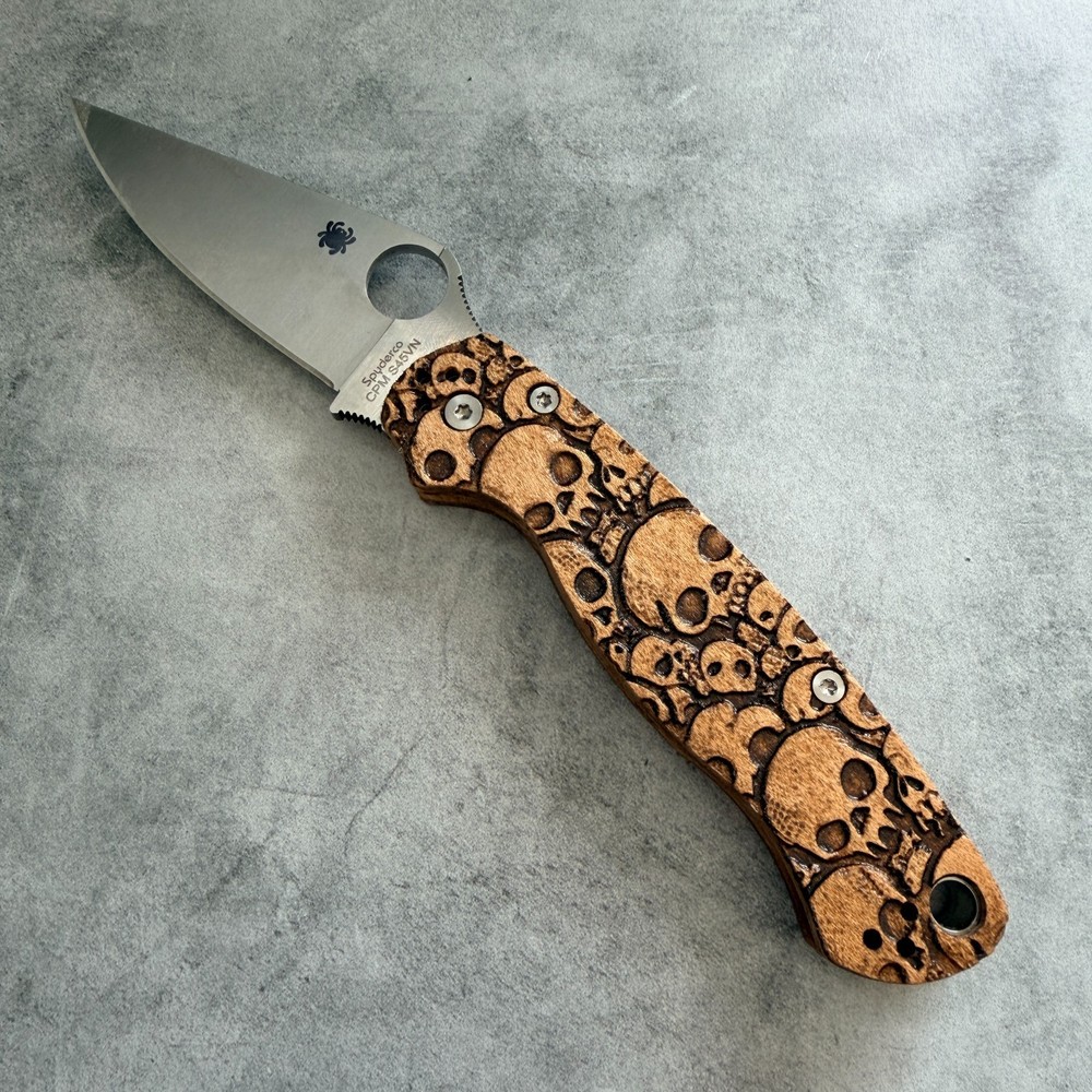 Cryptkeeper maple scales for Spyderco Paramilitary 2