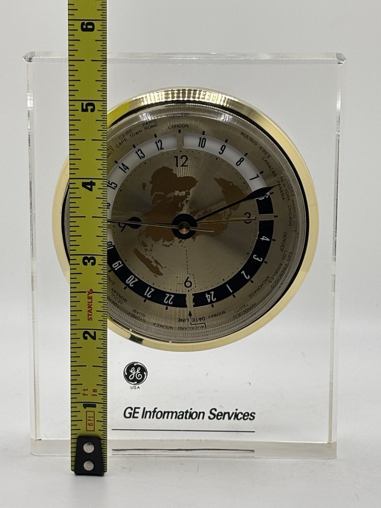 GE General Information Services World Time Desk Clock 5.5”