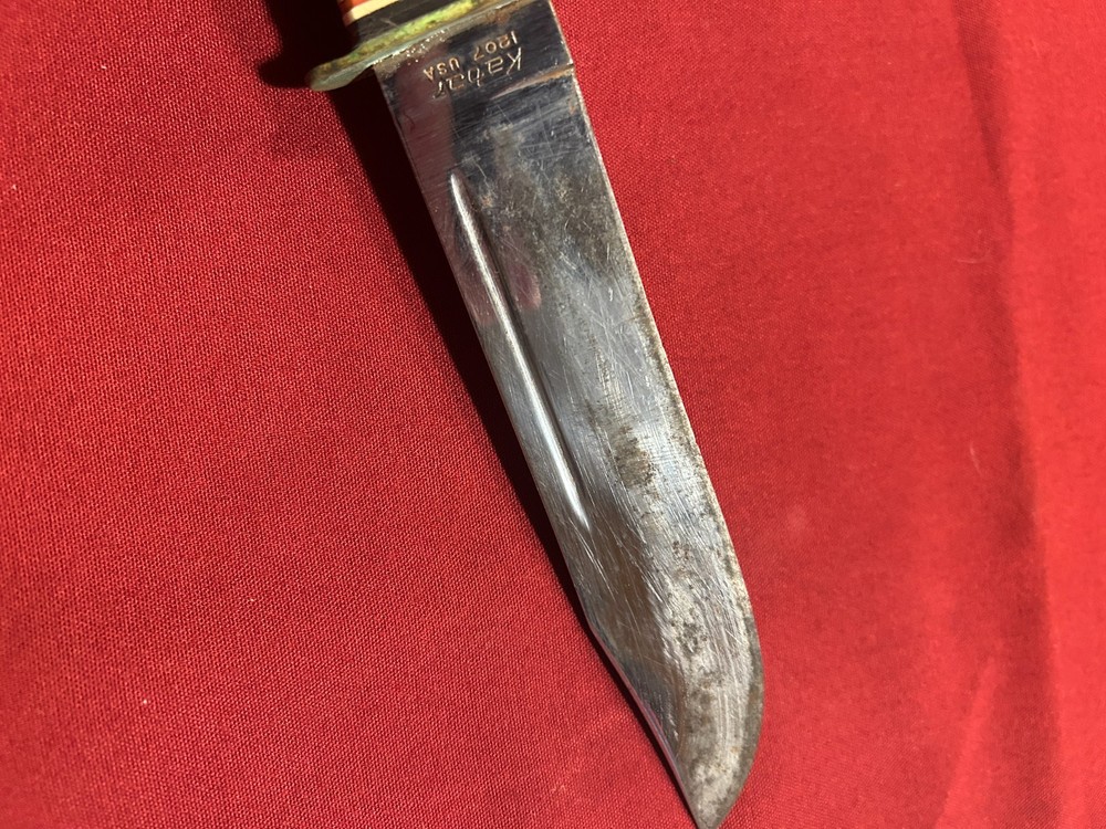 Kabor 1207 fighting knife with leather handle fixed blade 6in blade