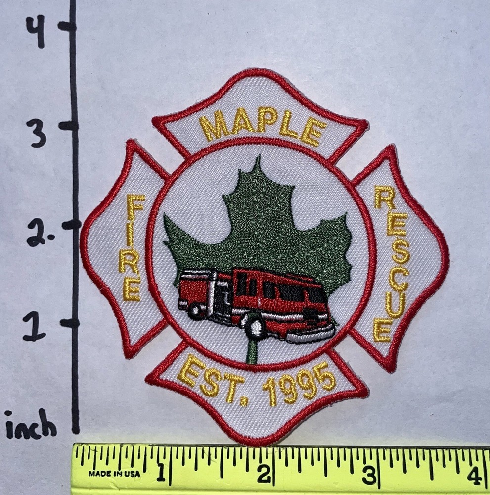 Maple Fire Rescue Ontario Canada Patch