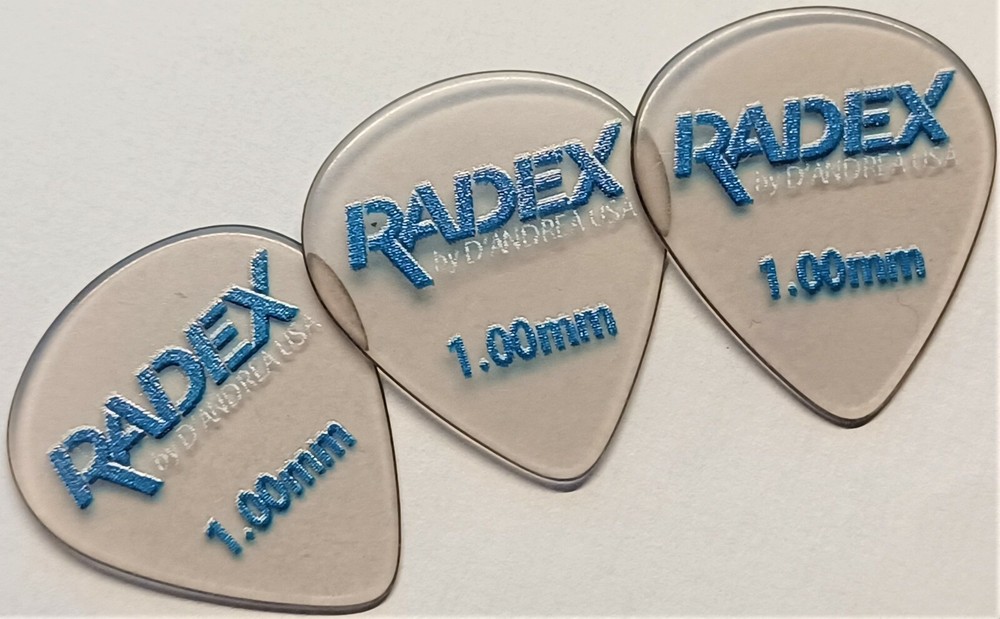D'Andrea Radex RDX 551 shape Smoke.100MM a1Guitar Picks 3 pack