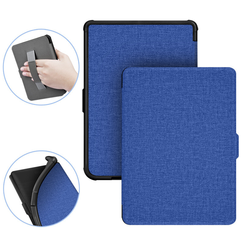 For Kobo Clara HD 2018 6" Smart Folio Cover E-book Reader Case With Hand Strap