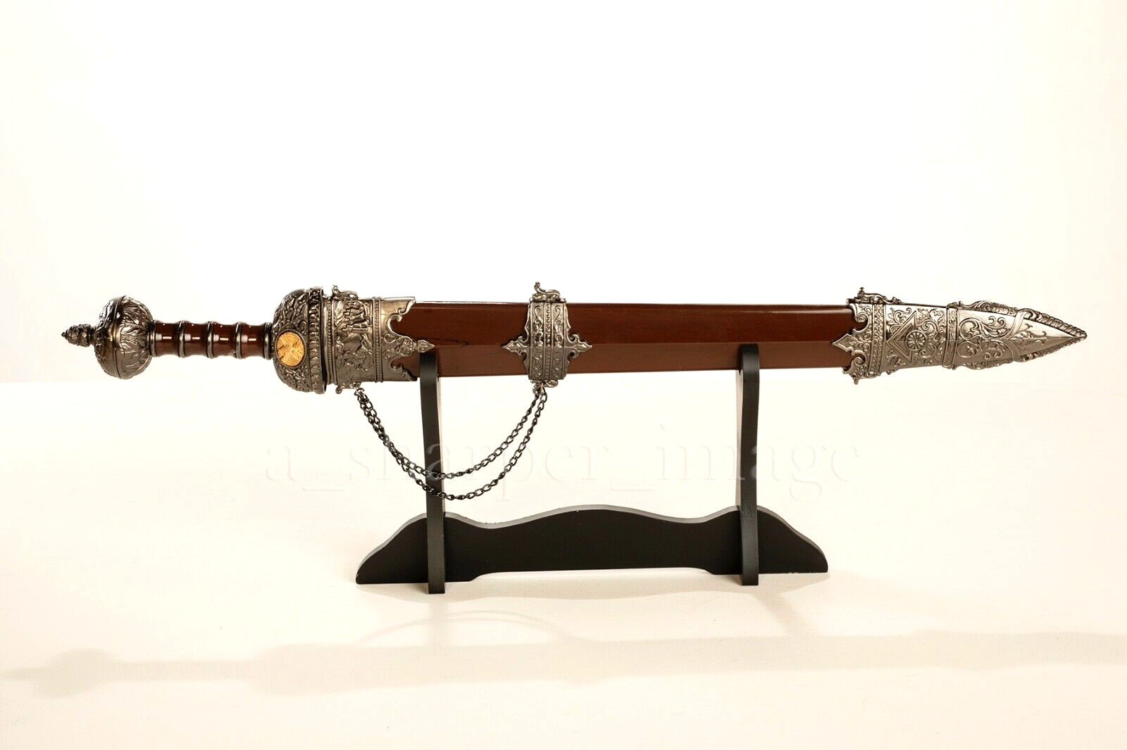 31" Roman Legion Gladius Sword Maximus Centurion, Scabbard & Display Stand SOLID
