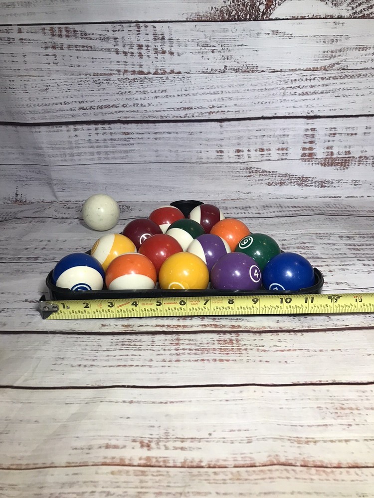 Vintage Incomplete Set DOUBLE CIRCLE Pool Balls Ball Rack Missing 8 Ball