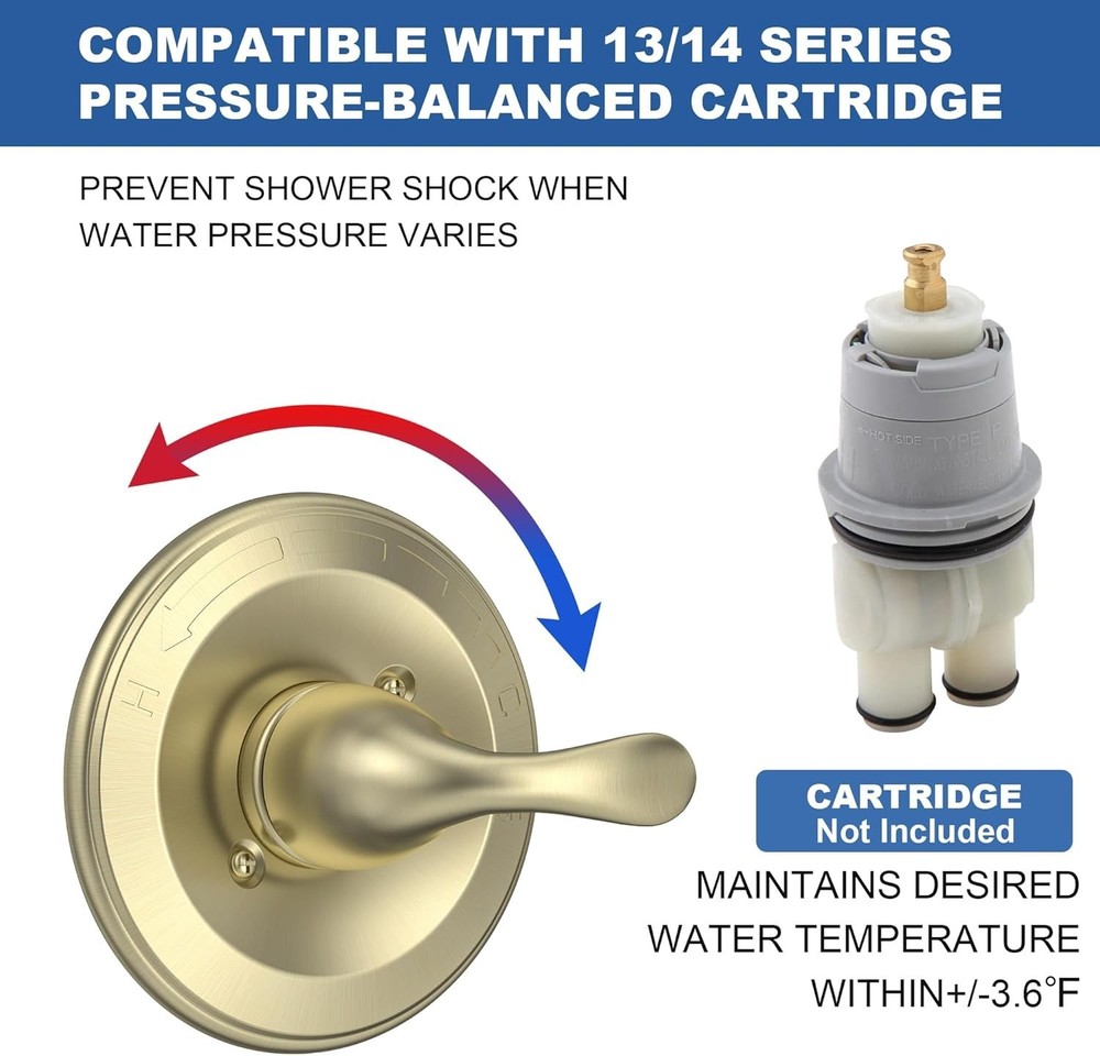 Single-Function Shower Trim Kit, Champagne Bronze