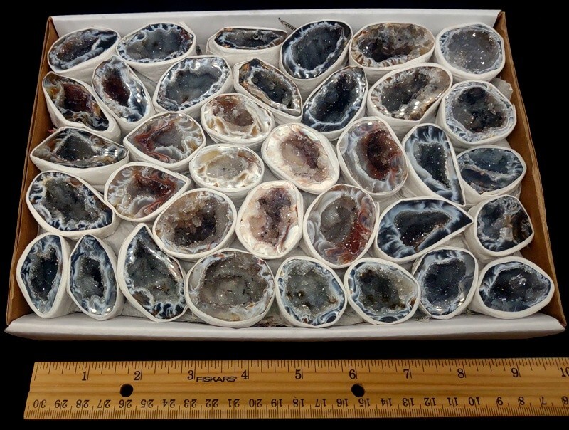 Bulk Lot 1-3" Diameter Oco Geode Pair Flat from Brazil - Mine Direct!