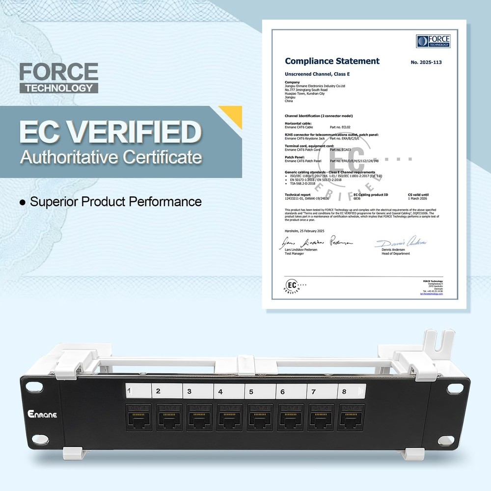 8 Port Patch Panel Cat6 Keystone Coupler Unshielded Wall Mount 10 Inch 89D