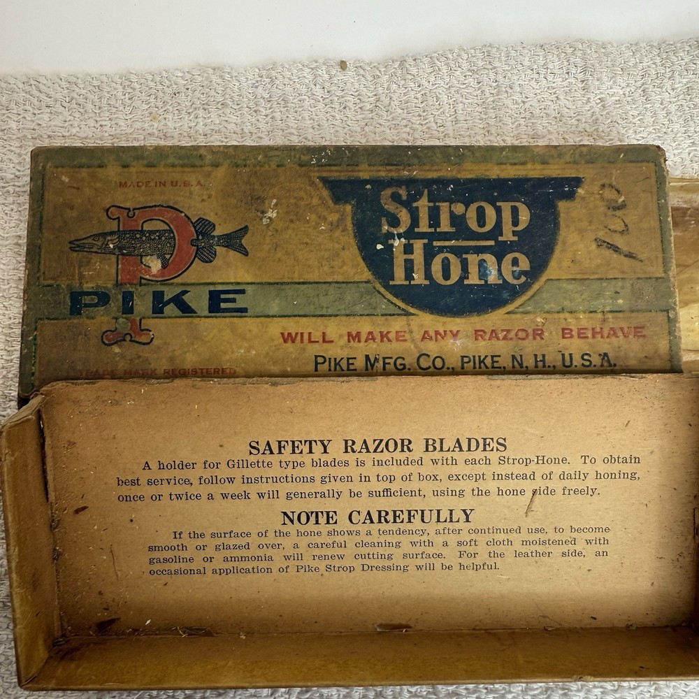 Pike RAZOR STROP HONE SHARPENING STONE IN ORIGINAL BOX