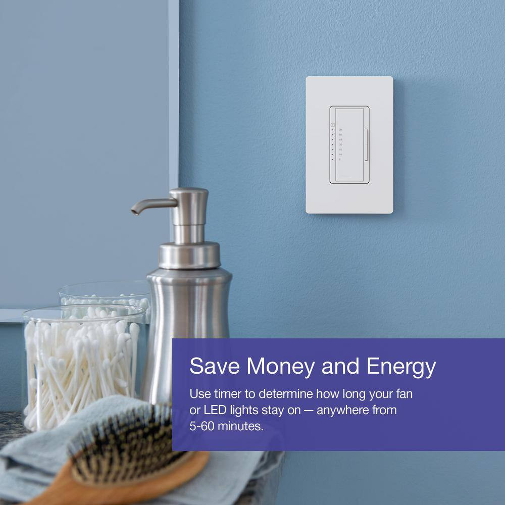 Maestro Countdown Timer Switch for Fans/Lights, 3A Fan/150W LED, Single-Pole/Mul