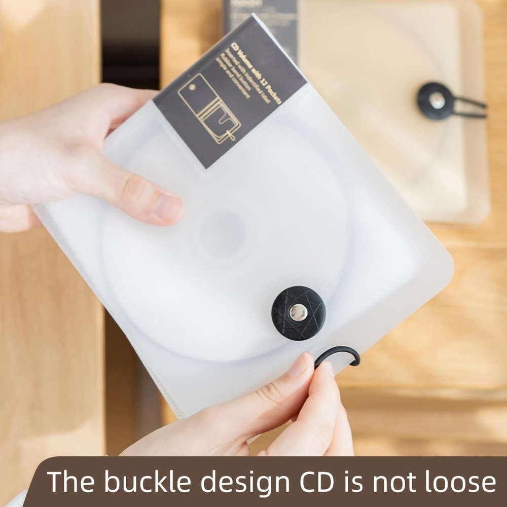 CD Case, 12 Capacity CD/DVD Case Holders Wallet Hard Plastic DVD Disc Cases S...