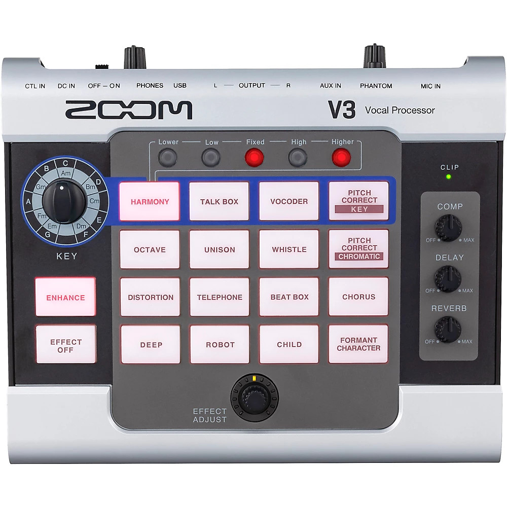 Zoom V3 Vocal Processor USB Audio Interface 16 Voice Effects 3-Part Harmonies