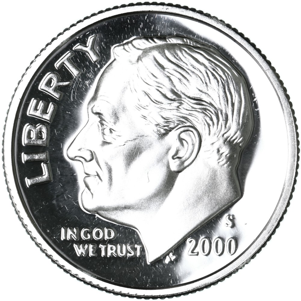 2000 S Roosevelt Dime Gem DCam Proof 90% Silver