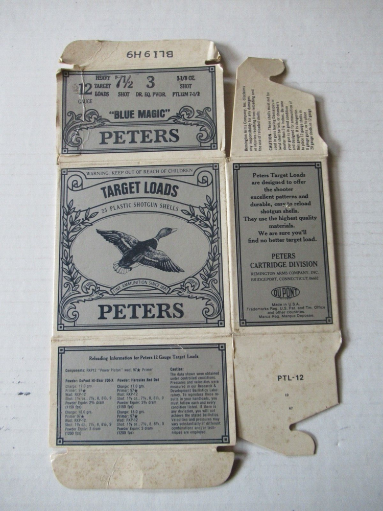 PETERS "Blue Magic" - SHOTGUN SHELLS - EMPTY BOX - 12 GA.