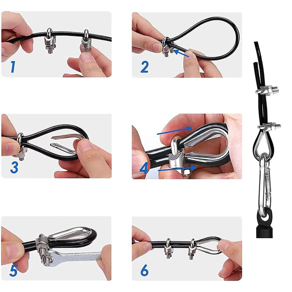 Gym Cable Accessories, 2 Ball Stopper Sets for 3mm Cable Core, Eyelet Termina
