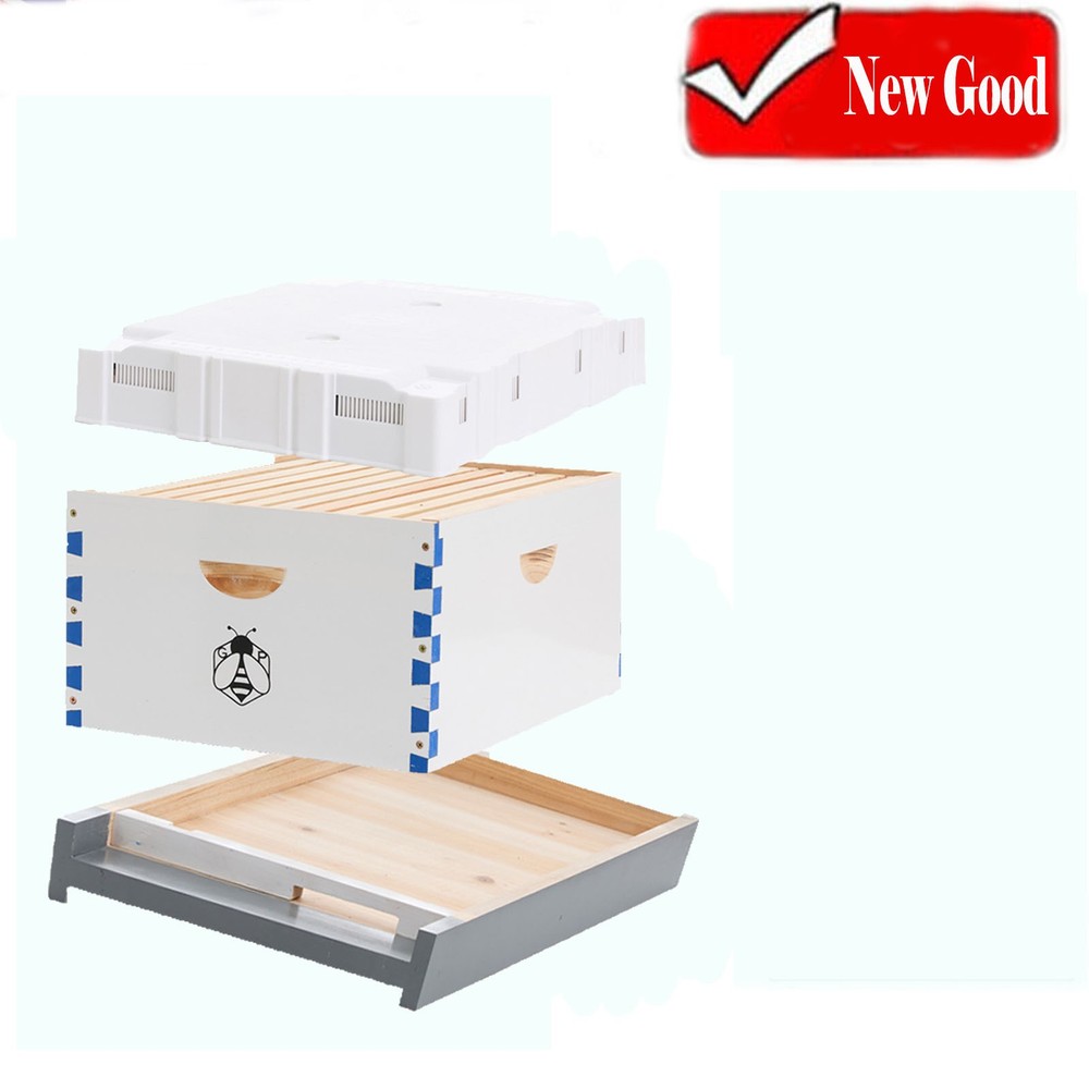 Beehive Langstroth House Beekeeping Kit 10 Deep Layer &10 Medium Frames + Cover