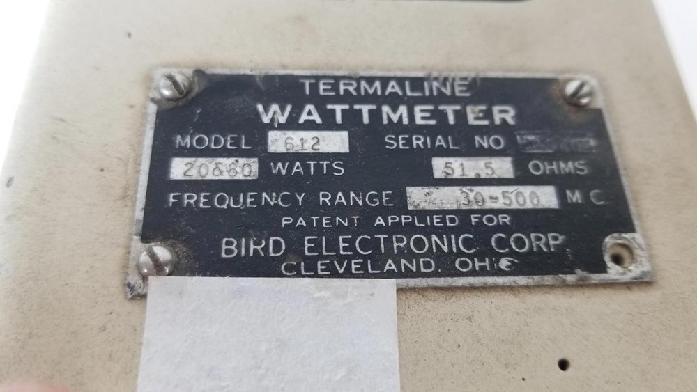 BIRD 612 Wattmeter 80W Termaline Dummy Load Resistor