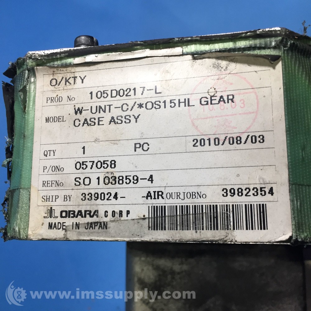 Obara 105D0217-L Gear Case Assembly 3073