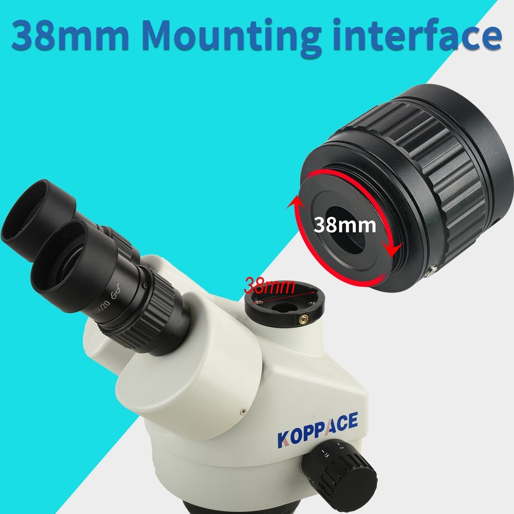 KOPPACE 1X Microscope Interface Adjustable Focal Length 38mm Mounting Interface