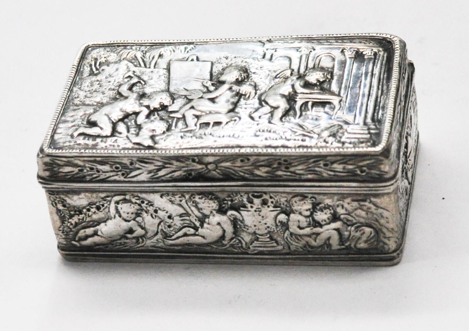 Sterling Georg Roth Hanau Germany Cherubs Fine Arts Painting Sculpting Box