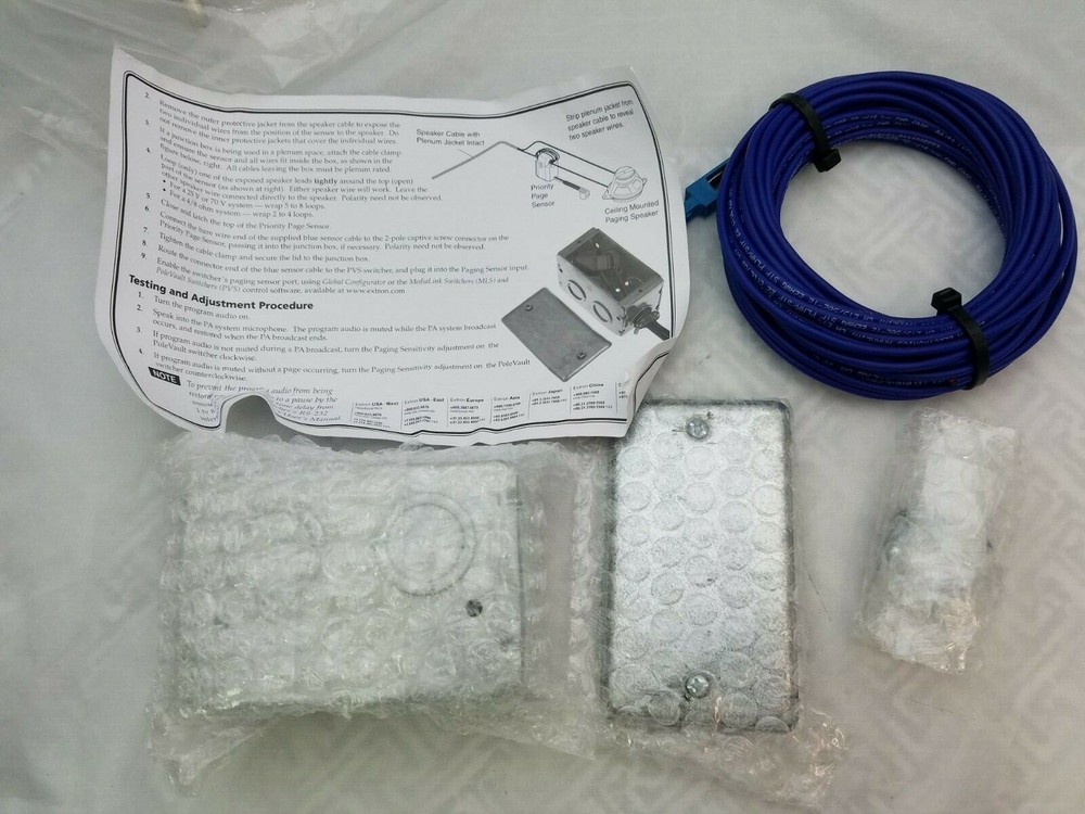 EXTRON PRIORITY PAGE SENSOR KIT 70-619-01, CABLE AND BOX ONLY! FOR PPS 25 SENSOR