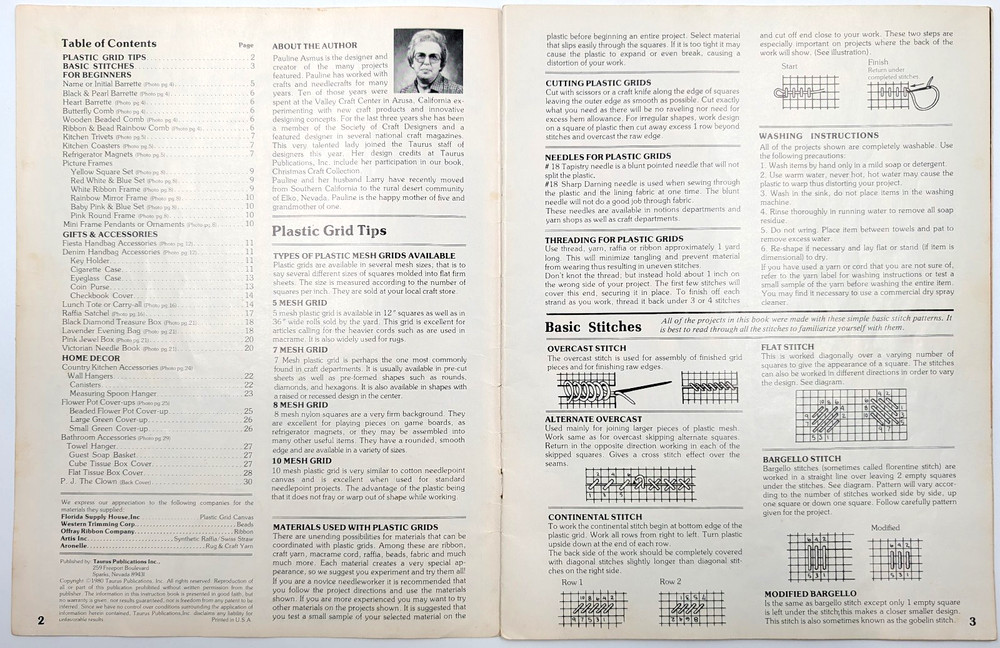 Taurus Crafting with Plastic Grid - Plastic Canvas Booklet #202 (1980)