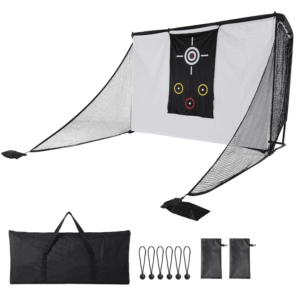 10x7ft Heavy-Duty Golf Practice Net with 2 Side Nets & Portable Bag