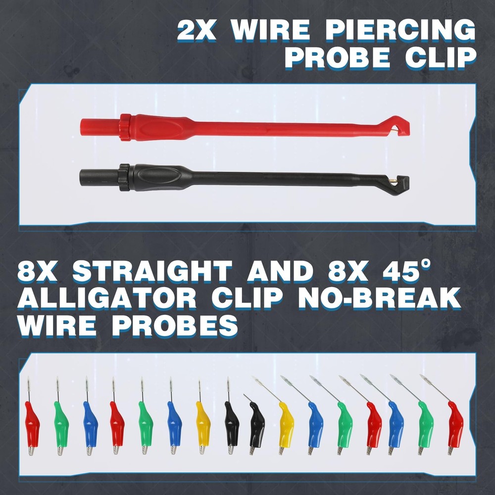 110PCS Automotive Circuit Test Lead Kit, Multimeter Leads Kit,Multi Function ...