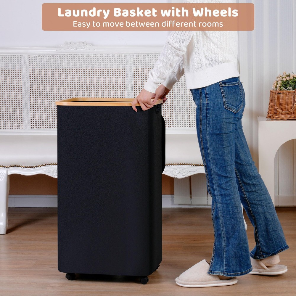 110L Laundry Basket with Wheels,Clothes Hamper for Laundry,Laundry Hamper wit...
